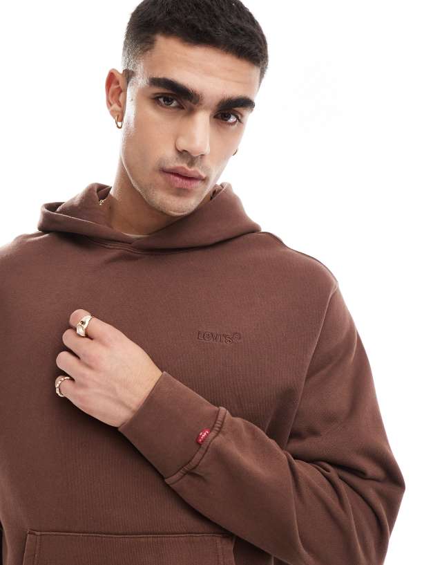 Levi's - authentic tonal logo hoodie in tan