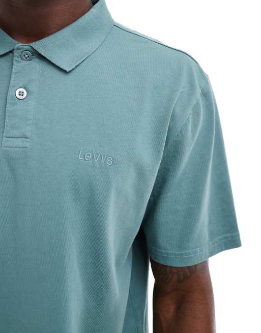 Levi s authentic tonal logo jersey polo in mid green