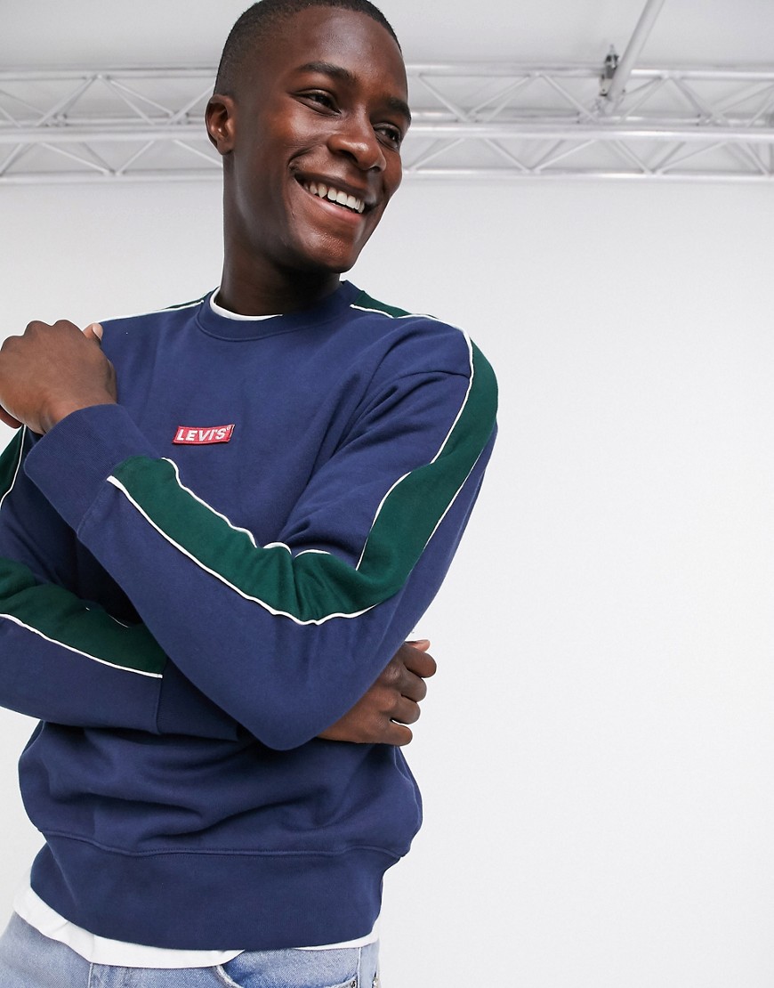 Levi's – Avslappnad sweatshirt med rund halsringning och logga-Blå