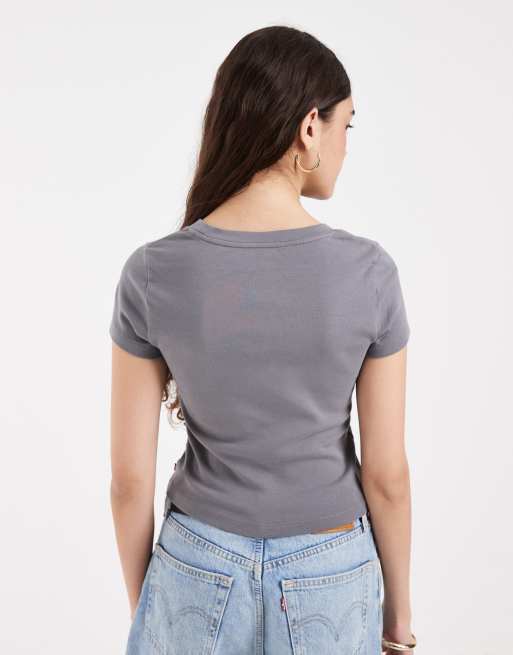 Levi's baby tee con stampa grafica grigio, 2 di 4