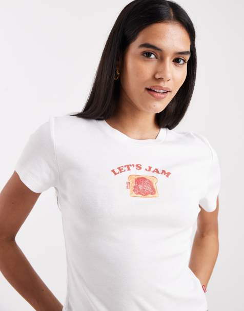 Levi's baby tee med grafisk print i hvid - view 1