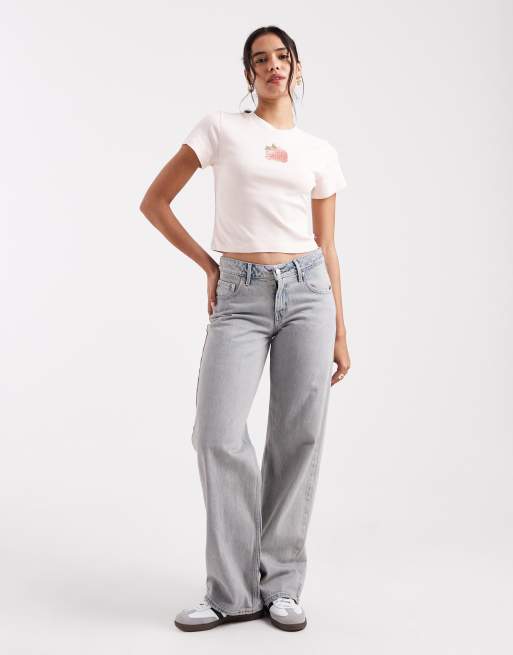 Levi's baby tee med grafisk print i hvid, 3 af 4