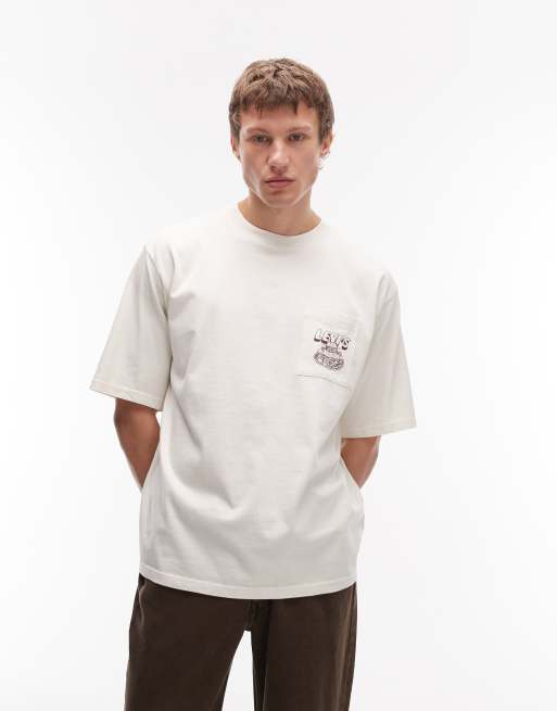 Levi's back graphic oversized t-shirt in ecru, 3 of 5