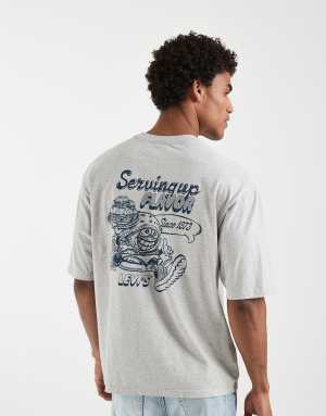 Levis back graphic oversized t-shirt in grey