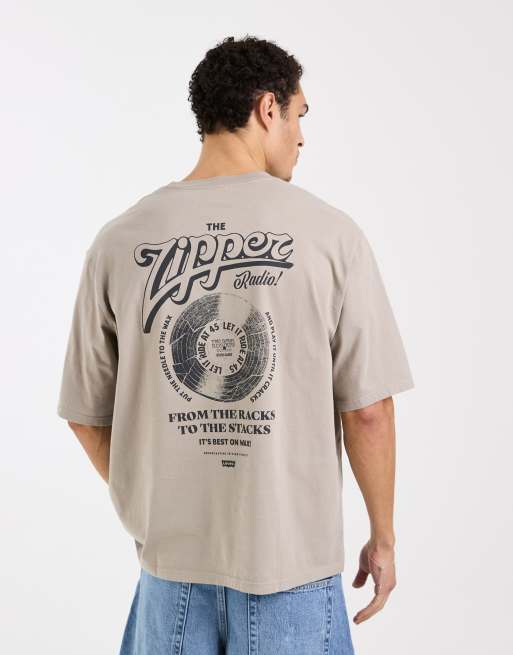 Levi's back graphic oversized t-shirt in vintage khaki