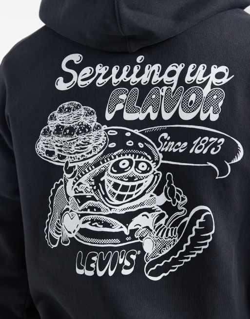Levi's back graphic relaxed hoodie in black, 5 of 5