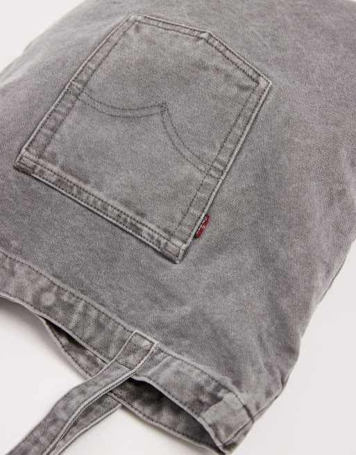 Levi's back pocket denim tote bag in grey, 4 of 4