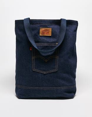 Levi's back pocket tote bag in blue denim