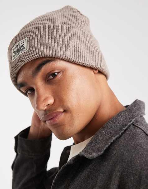 Levi's backpatch knit beanie in khaki beige - view 1