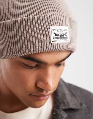 Levi's Damen Beanie Backpatch – Weicher Strickmütze – 100% Baumwolle – Mit Charakteristischem Levi's-Aufnäher