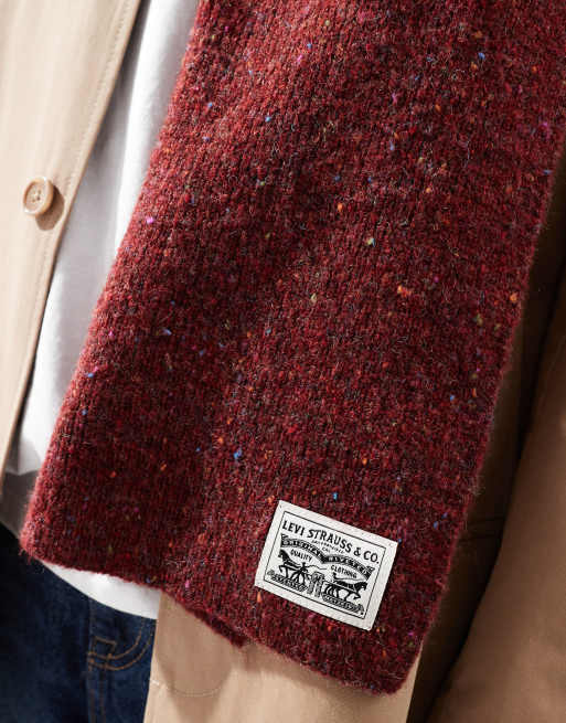 Écharpe Levi's Back Patch - 100% Coton - Noir - Patch Two Horse Pull - Écharpe Tricotée Pour Homme