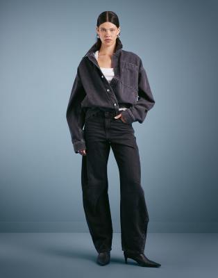 Levi's baggy dad barrel jeans in black-Navy