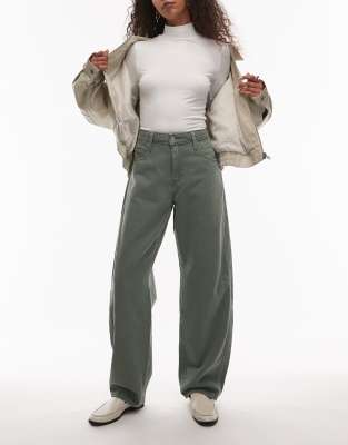 Levi's baggy dad barrel jeans in khaki-Green
