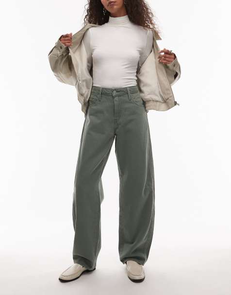 Levi's baggy dad barrel jeans in khaki - view 1