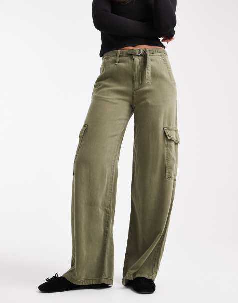 Levi's baggy dad cargo trousers in khaki - view 1