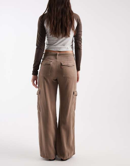 Levi's baggy dad cargos in brown, 3 of 5