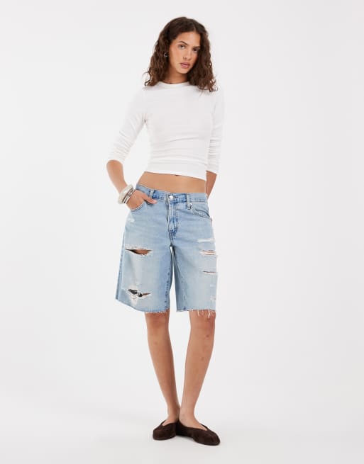 Levi's baggy dad denim jorts i lys blå vask, 2 af 5