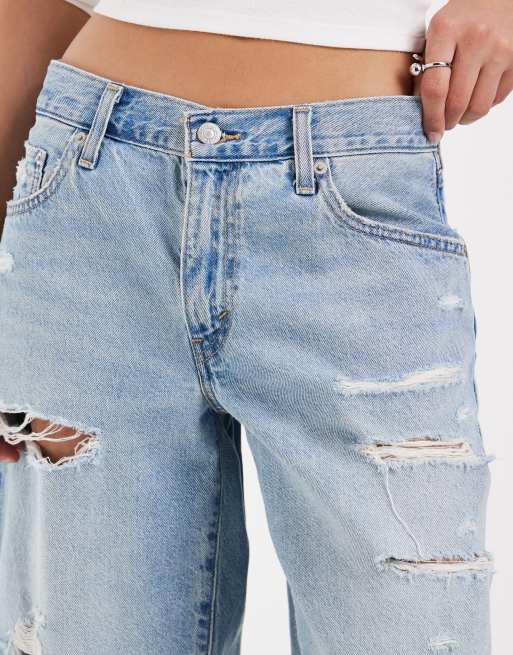 Levi's baggy dad denim jorts i lys blå vask, 3 af 5
