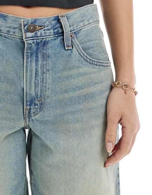 Levi's baggy dad denim jorts in light wash blue 