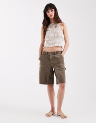 Levi's baggy dad denim utility shorts in brown