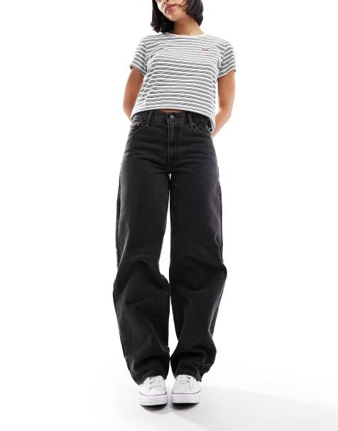 Levi's baggy dad jeans in black - view 1