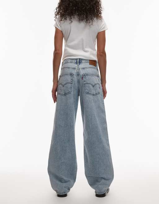 Levi's baggy dad jeans in lichtblauw, 2 van 5