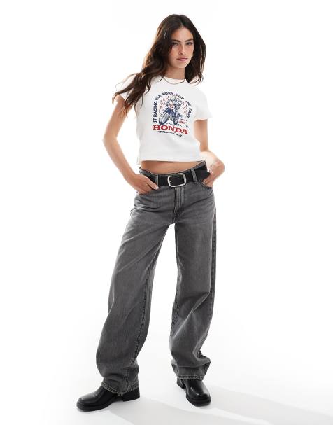 Levi's baggy dad jeans in washed black - view 1