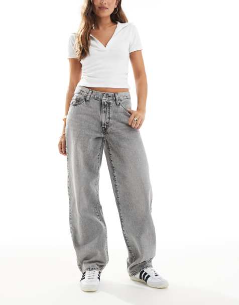 Levi's - Baggy dad jeans met verwassen grijs - view 1