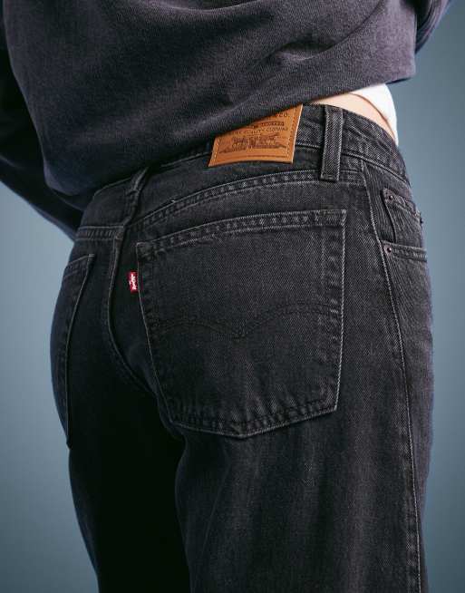 Levi's - Baggy dad jeans met wijde ronde pijpen in zwart , 4 van 5