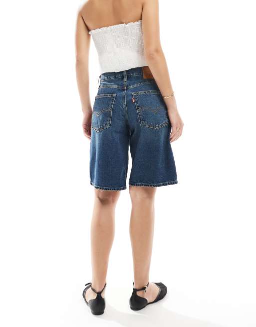 Levi's - Baggy dad jort van denim in vintage donkere wassing, 3 van 5