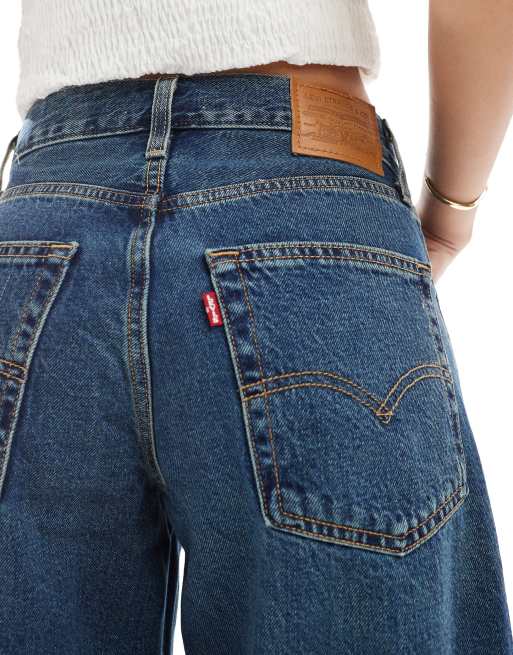 Levi's - Baggy dad-jorts i denim i mørk vintage vask, 5 af 5