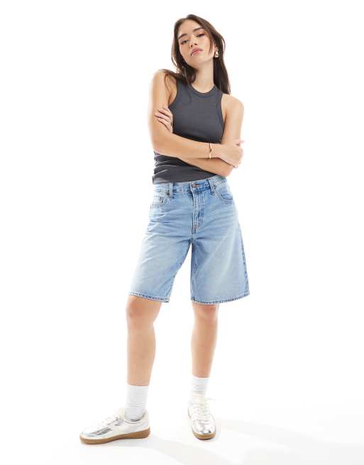 Levi's baggy dad jorts in mid wash denim