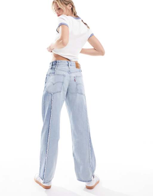 Levi's Baggy Dad Recrafted jean with front seam in light blue