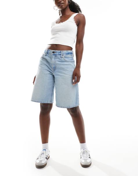 Levi's - Baggy dad-short van denim in lichtblauw - view 1