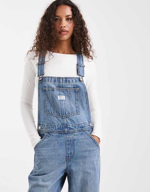 Levi's baggy denim dungarees in light blue , 4 of 4