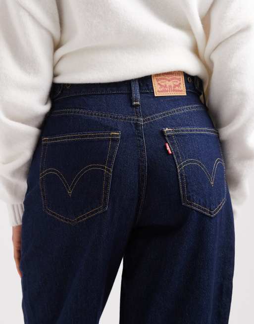 Levi's baggy denim jeans met bandje in donkere wassing, 4 van 5