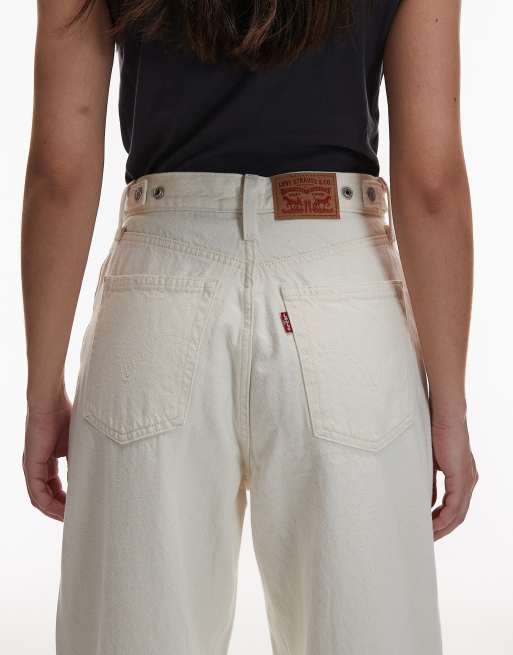 Levi's baggy denim jeans met bandje in ecru, 4 van 5