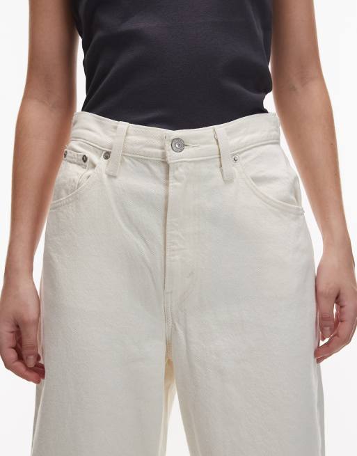 Levi's baggy denim jeans met bandje in ecru, 5 van 5