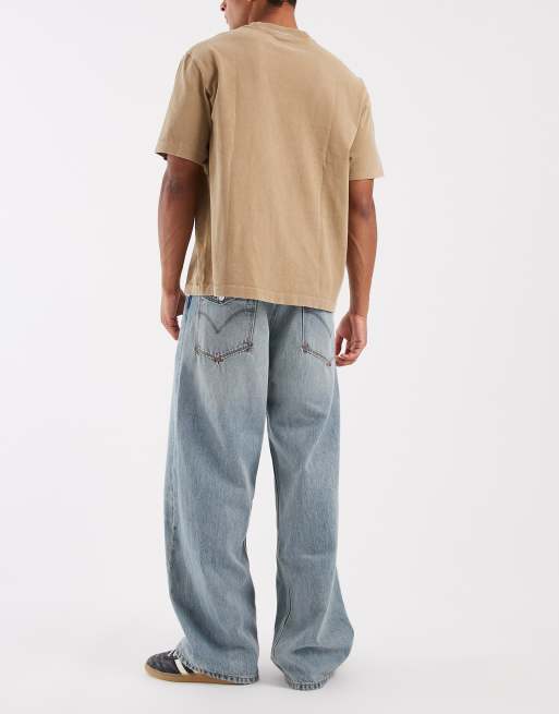 Levi's baggy jeans med vida ben i ljus tvätt, 3 av 5