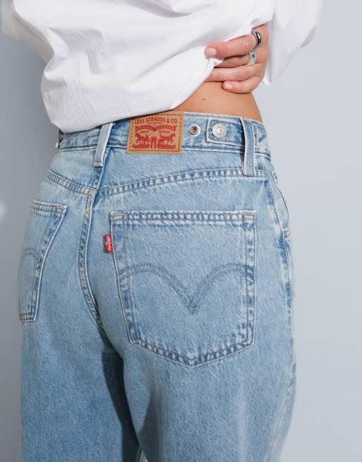 Levi's baggy jeans met trekkoord in lichte wassing, 3 van 5