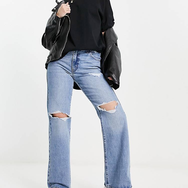 Levi's baggy knee rip bootcut flare jeans in light wash | ASOS