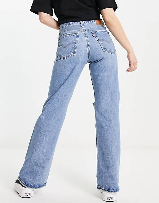 Levi's baggy knee rip bootcut flare jeans in light wash | ASOS