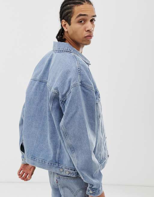 Levi s baggy oversized denim trucker jacket in bleach wash