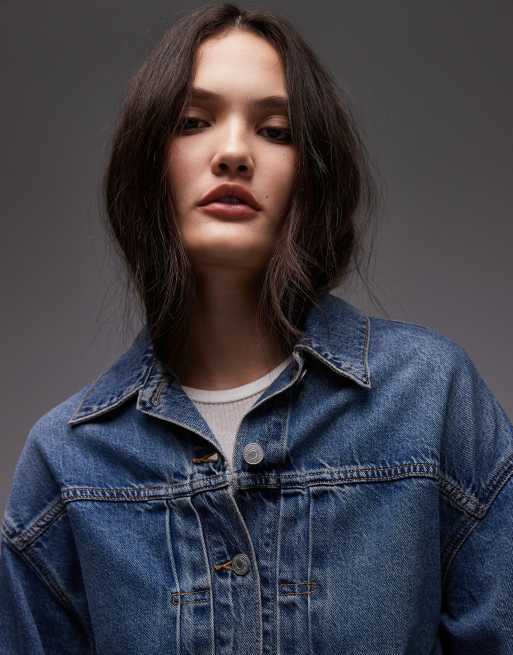 Levi's balloon sleeve denim trucker jacket in blue | ASOS