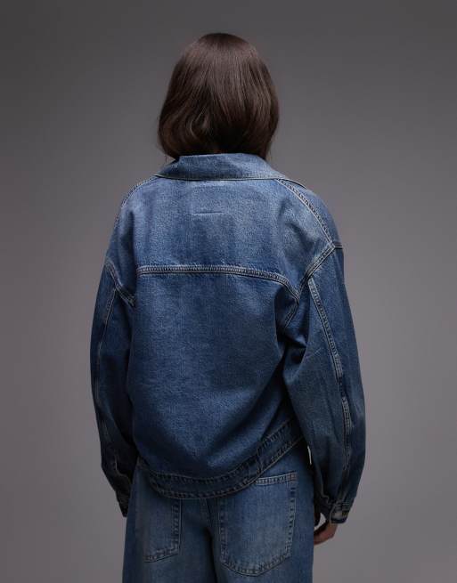 Levi's balloon sleeve denim trucker jacket in blue | ASOS