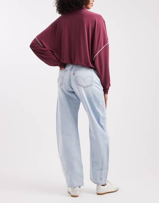 Levi's barrel-jeans med indsnøring i bleget vask, 2 af 5