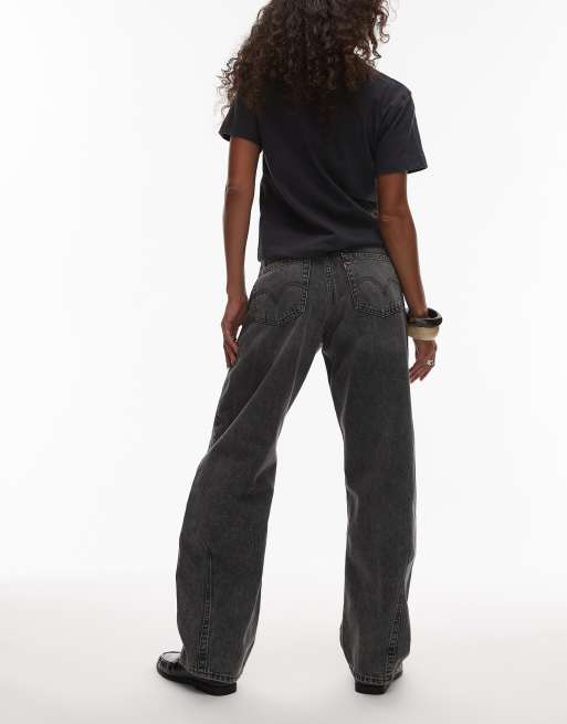 Levi's – Barrel-Leg-Jeans in verwaschenem Schwarz