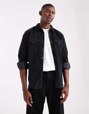 Levi's - Barstow - Chemise classique style western en velours côtelé - Noir
