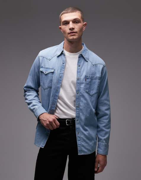 Levi's - Barstow - Chemise en jean à rivets style western - Bleu clair délavé - view 1