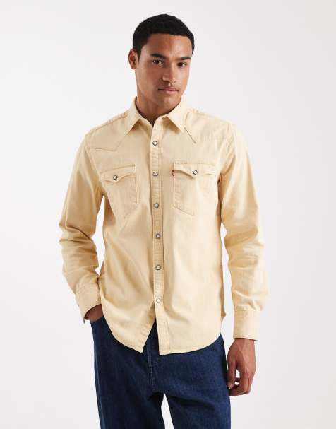 Levi's - Barstow - Chemise en jean standard style western teinte sur pièce - Beige kaki - view 1